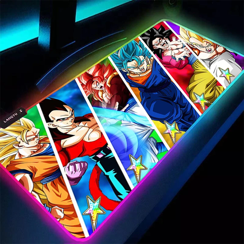 

Dragon Ball Z LED Mouse Pad DBZ 90x40cm Gaming Large Gamer Keyboard Desk Mat Table Carpet RGB Mousepad Backlight For Computer CS