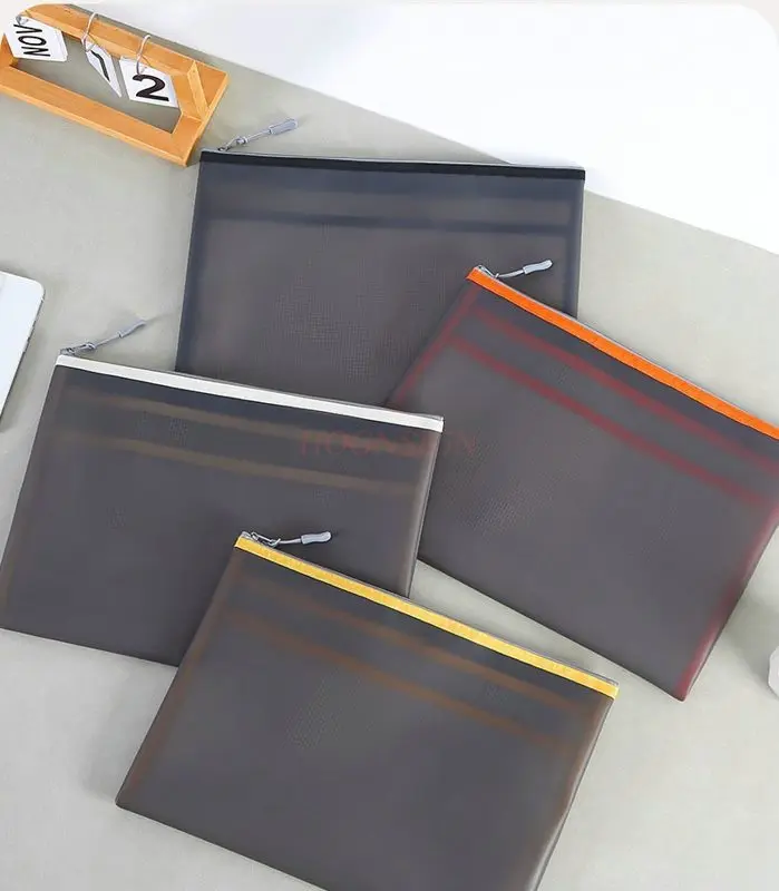 1pcs File zipper bag, thickened layered book bag, certificate, pregnancy test receipt, file storage bag, classified waterproof