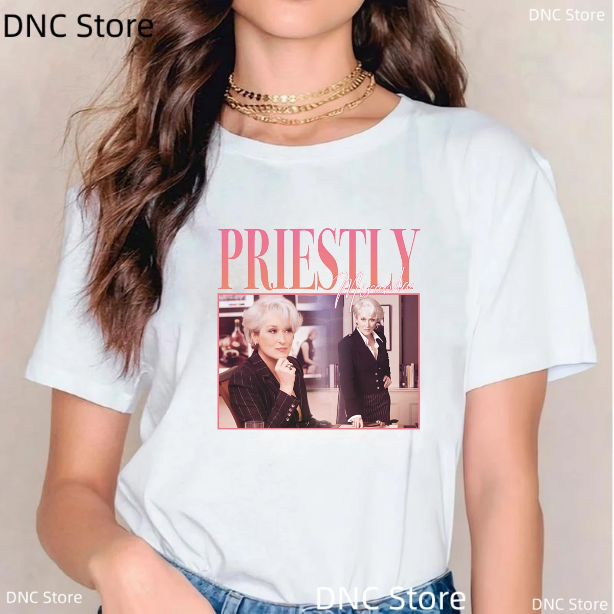 Camiseta Feminina Nova 2026 com Estampa Gráfica do Novo Filme 'The Devil Wears Prada 2', Moda Harajuku, Camiseta Retrô Anos 00, Blusas Femininas