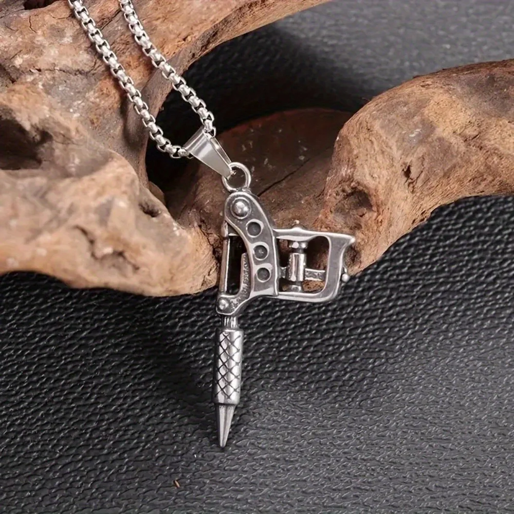 Pendentif de machine à tatouer vintage, collier de machine à tatouer, vente en gros, nouveau, 1 paquet