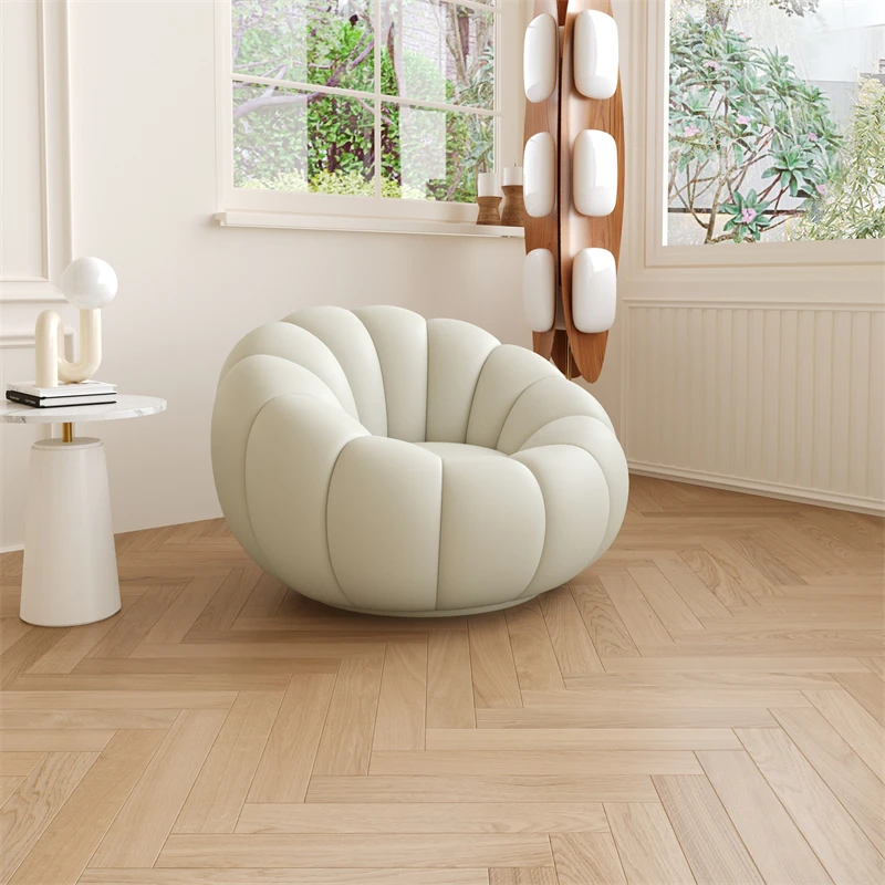 

XRL cream wind lazy sofa reclining and sleeping small apartment single sofa chair