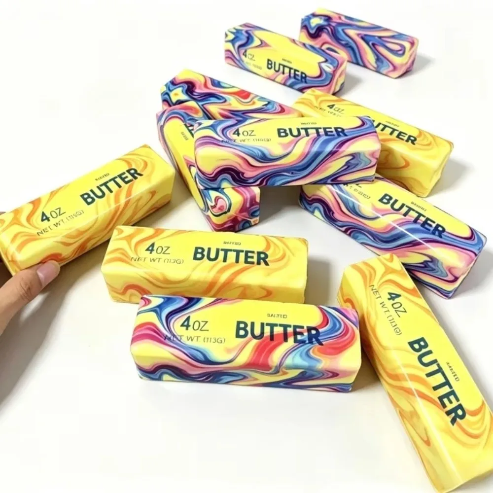 Soft Squishy Butter Stick Toy Slow Rebound Stress Relief Simulated Butter Pinch Toy Decompression Slow Rising Toy Relaxing Gift