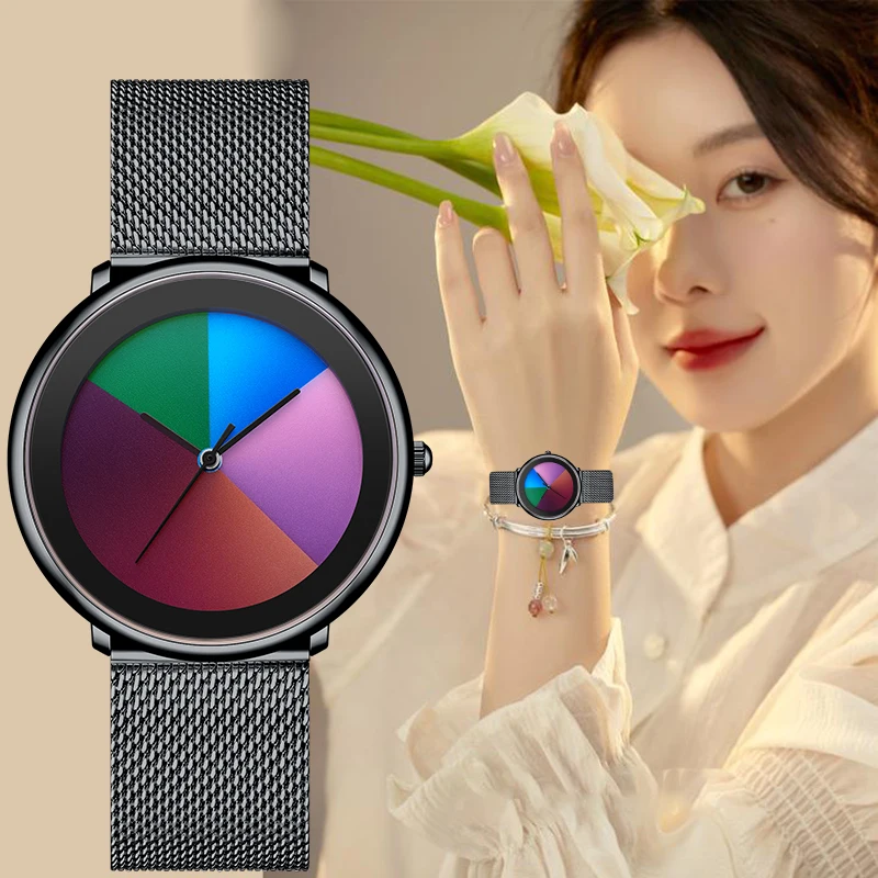 LIGE Elegant Luxury Simple Dial Woman Watch Casual Ultra-Thin Mesh Belt Lightweight Waterproof Ladies Fashion Quartz Wristwatch