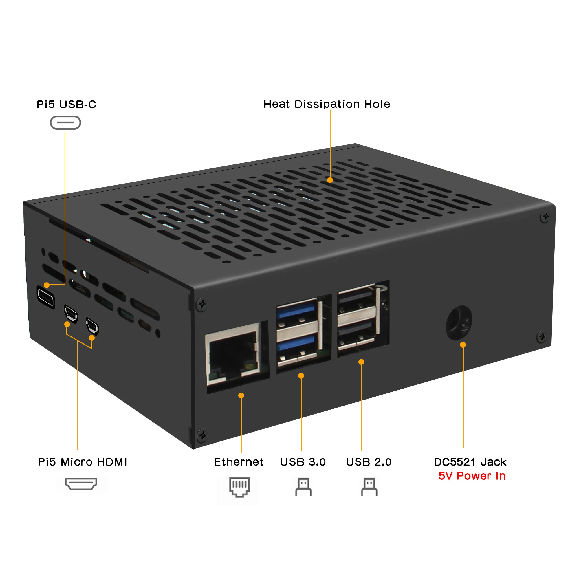 Geekworm X1011-C1 Metal Case for Raspberry Pi 5 & X1011 Board