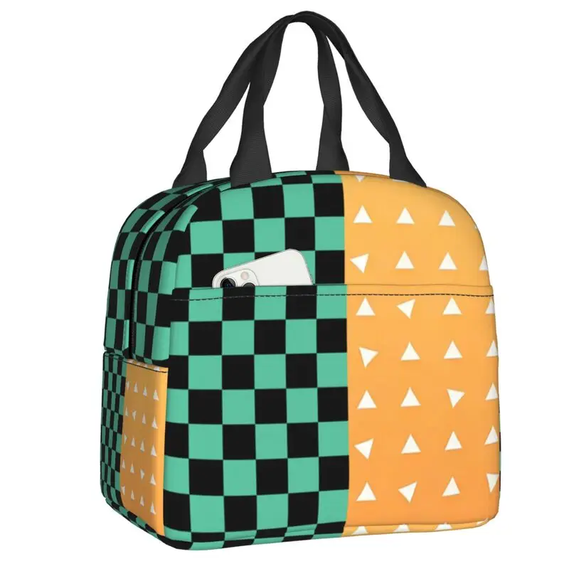 Lonchera térmica con aislamiento de Anime Demon Slayer, Kimetsu no Yaiba, bolsa térmica reutilizable para el almuerzo, contenedor de comida para pícnic, bolsas de mano
