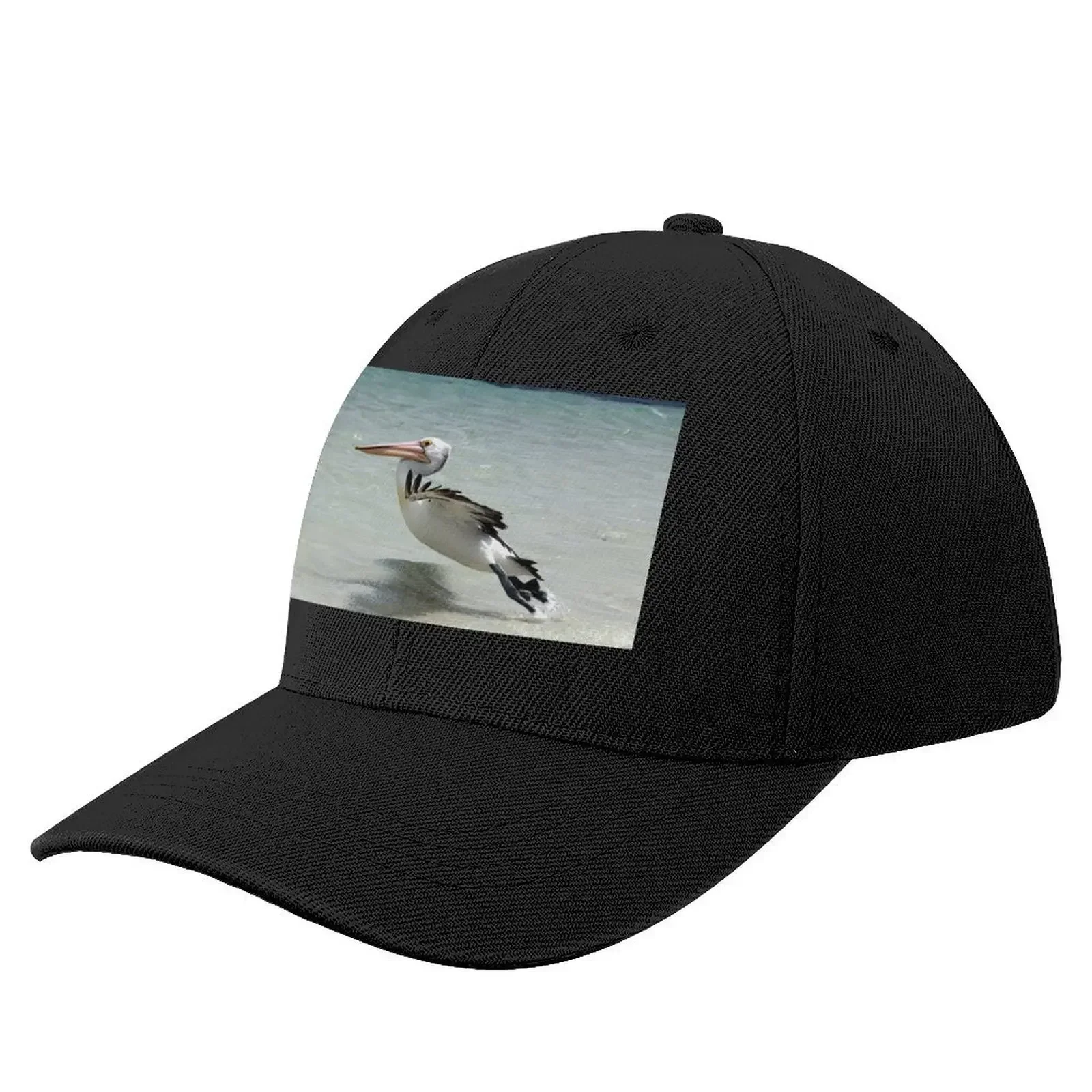 pelican take off from beach Baseball Cap derby hat Military Cap Man Sun Hats For Women Men's