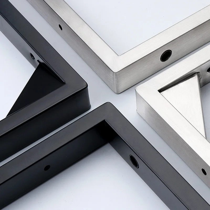 2Pcs Thicken Stainless Steel Triangle Bracket with Screws DIY Shelf Corner Code Connector for Marble Table Countertop