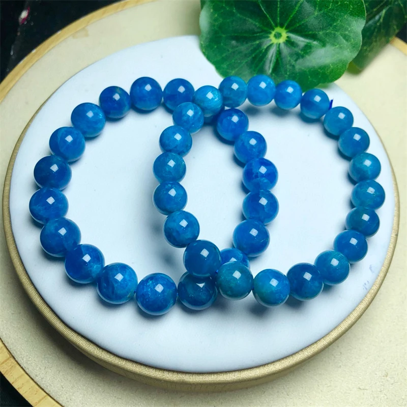 

Natural Blue Apatite Bracelet Crystal For Women Fortune Energy Mineral Amulet Jewelry Healing Gift 1pcs 8/10MM