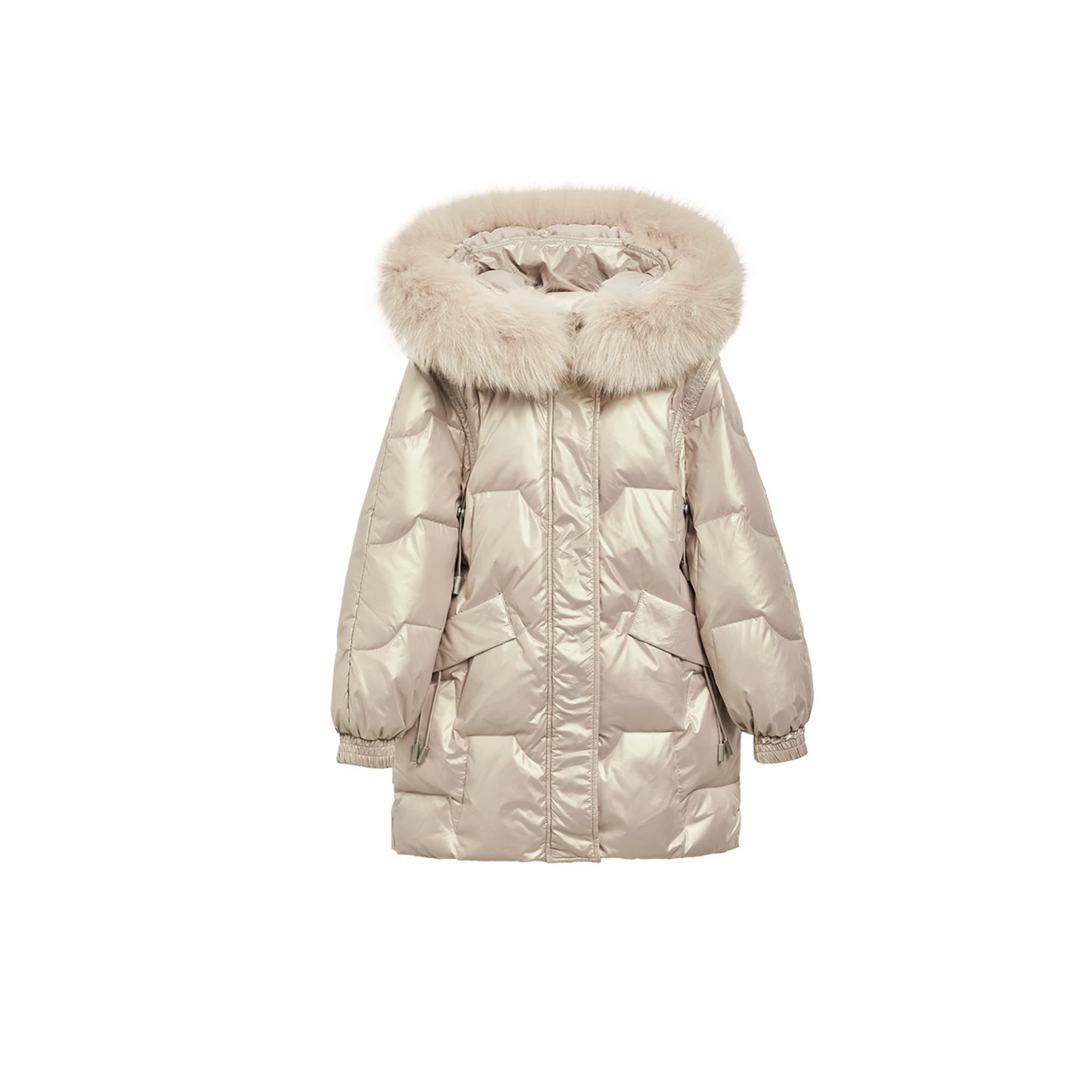 Children's down jacket Shiny Medium length down jacket winter warm girl's thickened overalls down coat  boy's windbreak