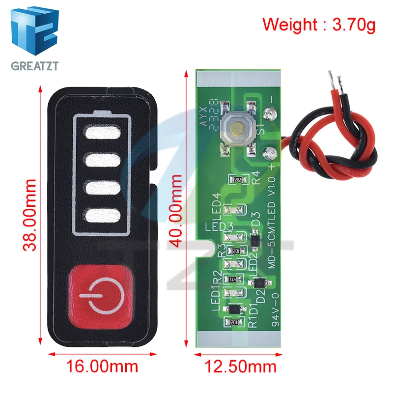 For Makita Lithium Battery Display 5S 18V 21V Electric Drill Screwdriver Battery Capacity Indicator LED Display 18650 Batteries