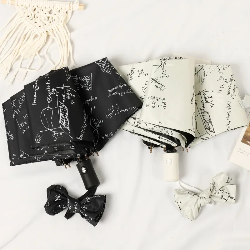 

Children Automatic Umbrella Mathematical Formula Folding Umbrellas Black Coating Anti UV Umbrella Middle School Student Umbrella