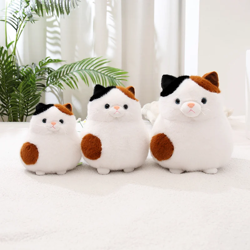 Cute Cat Plush Toy Calico Cat Plush Doll Baby Companion Toys Baby Soothing Toys Soft Stuffed Animal Cat Doll Kids Birthday Gift