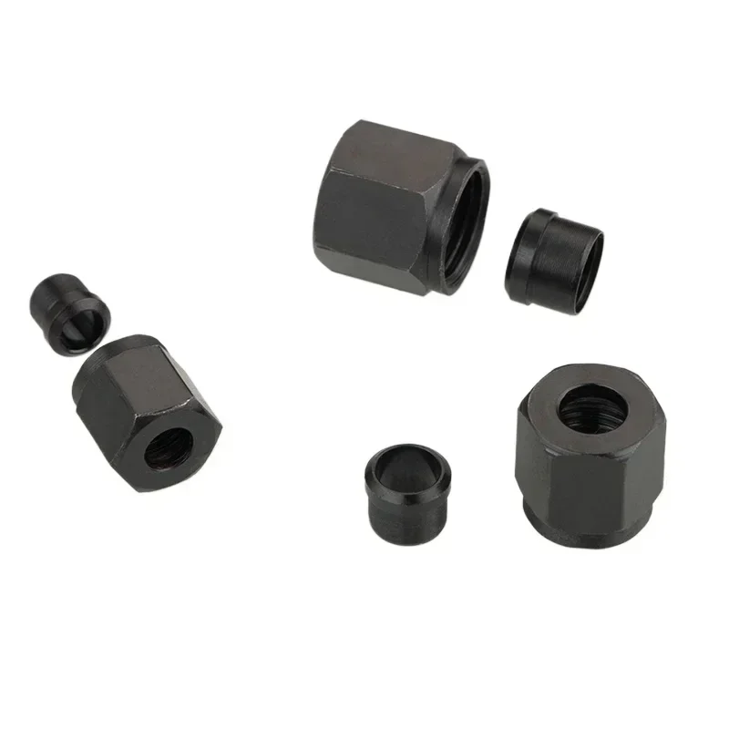 Fit 4 6 8 10 12 14 16 18 20 22 25 28 mm Tube Nut Ferrule Carbon Steel For Compression Union Fitting