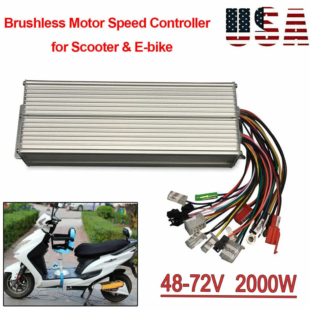 Imagem -02 - Controlador de Velocidade sem Escova do Motor dc para Bicicleta Bicicletas Elétricas Scooter Bicicleta Elétrica 2000w 48v 72v