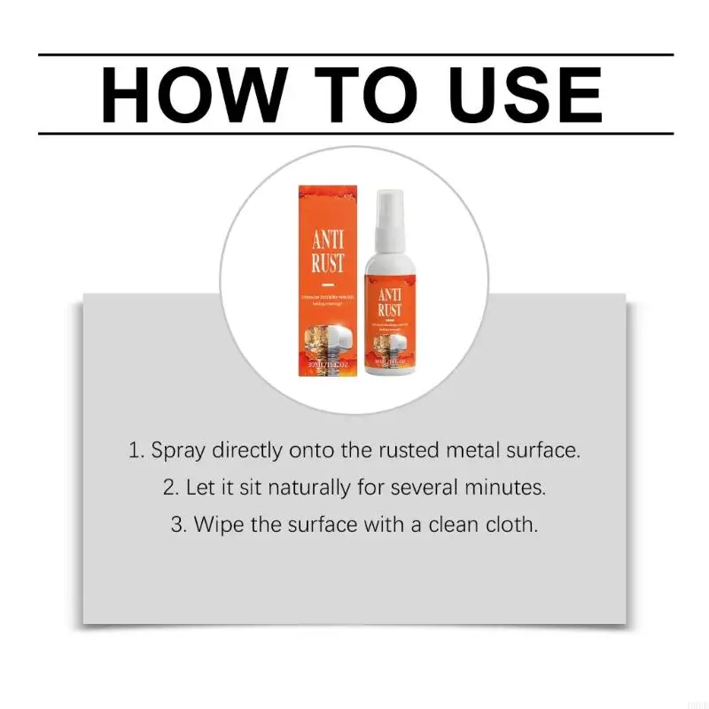 Corrosion Cleaning Liquid for Oxidation and Stubborn Grime in Tight Crevices on Iron Parts, Plated Components, Locks, and H9EE