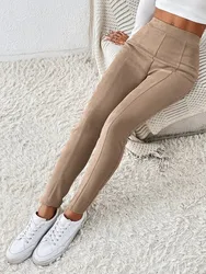 2024 Sexy Astic Imitation Leather Leggings Women Stretch High Waist Pants Slim Fit Leggings For Women Spring Fall Pants