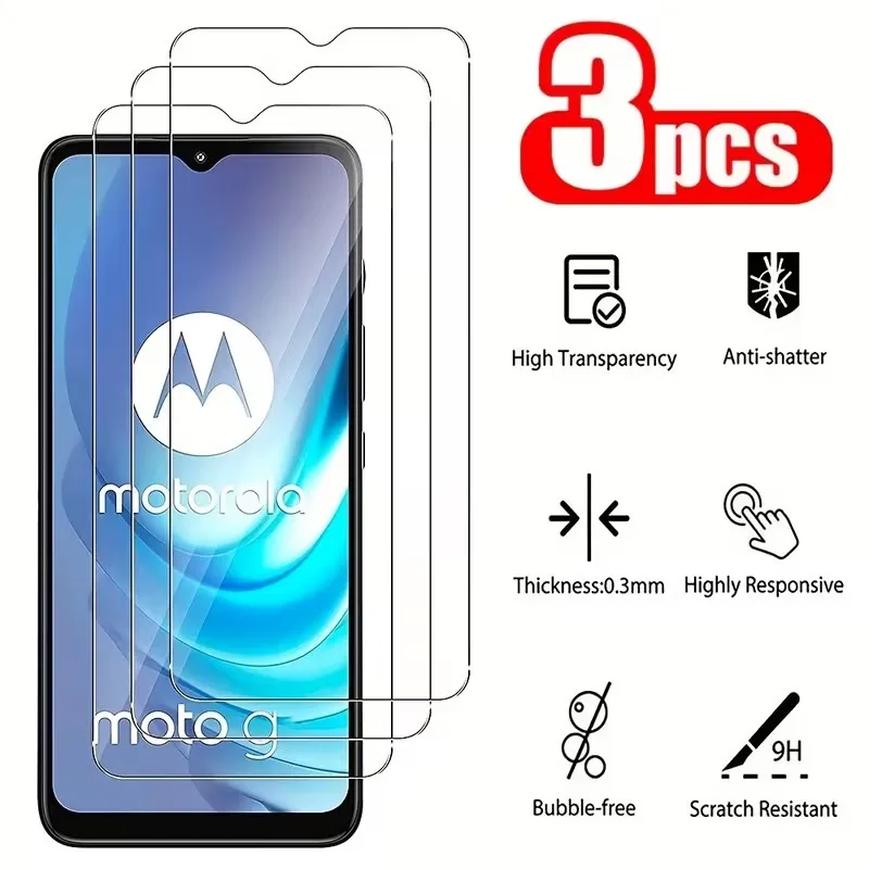 3Pcs Tempered Glass for Motorola Moto G56 G86 G15 G05 G45 G75 G34 G54 G64 G84 E14 E15 Protective Screen Protector Film Glass