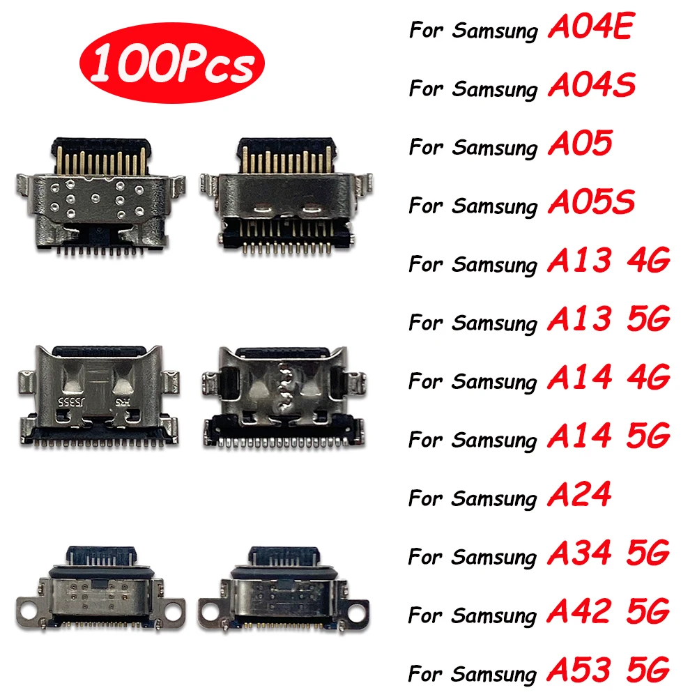 

100 шт., USB с Micro зарядным портом док-станция с гибким кабелем для Samsung A04E A04S A05 A05S A13 5G A14 A145P A23 A24 A34 A53