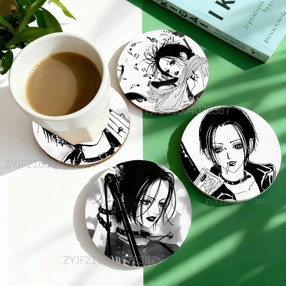 

NANA O-Osaki Rock Round Wooden Coasters For Cute Design Suitable for Drinks Tea,Coffee Home Perfect Holidays