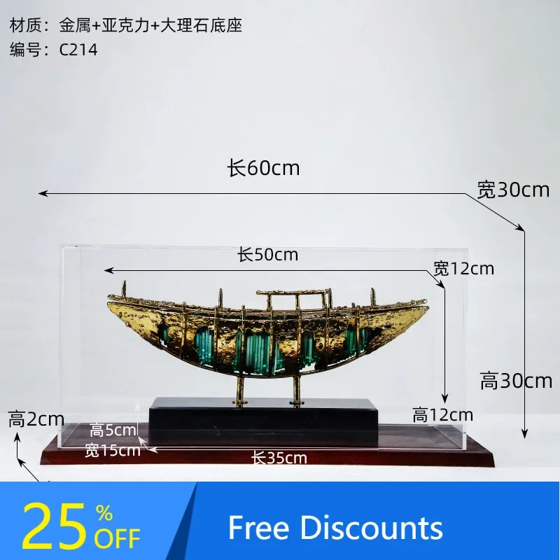 

FZ abstract boat sculpture custom stainless steel iron art decoration sales department hotel lobby water scene floor ornament