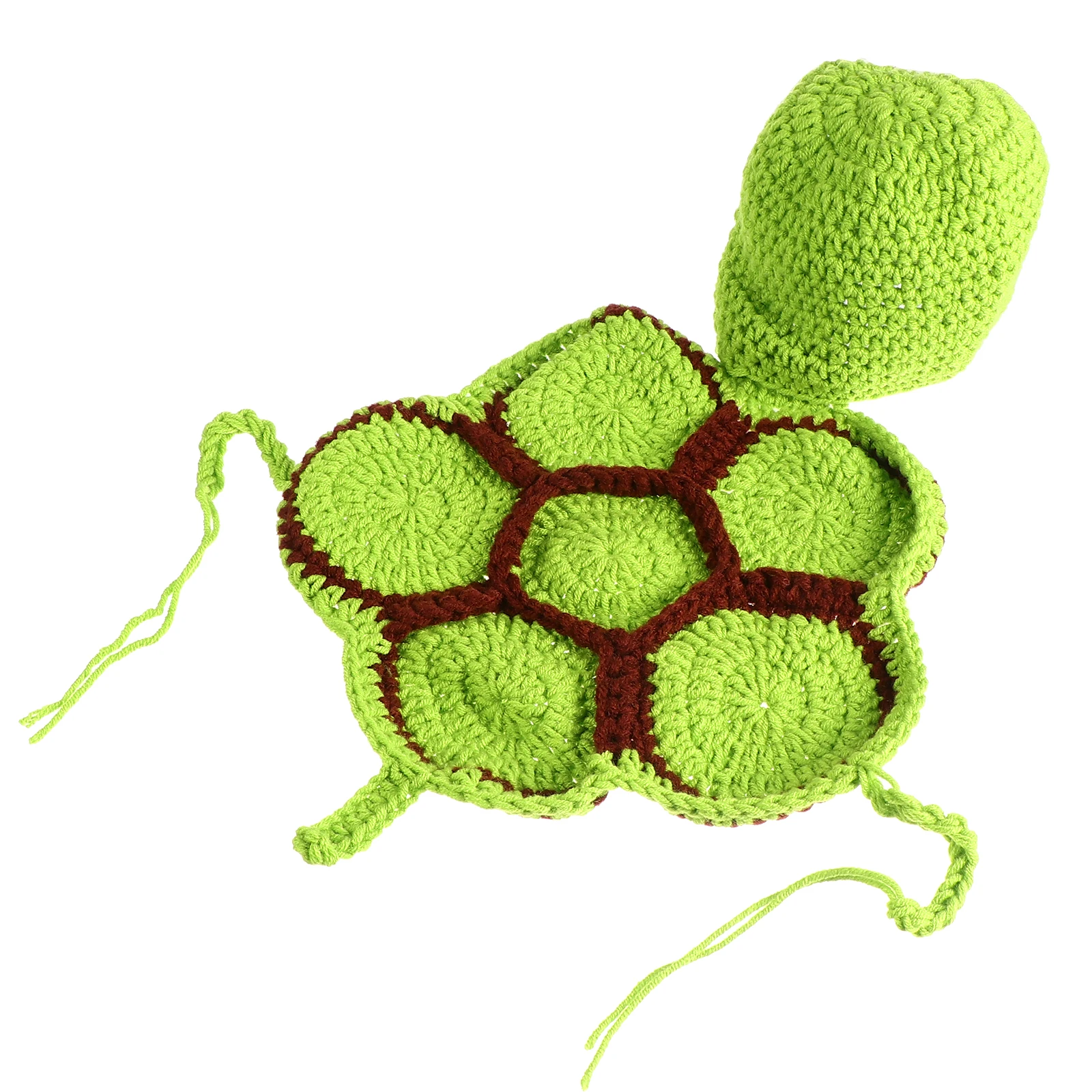 

Baby Crawling Turtle Clothes Newborn Photo Costumes 2 Pieces Set Green Crochet Outfits Baby Shooting Props 100
