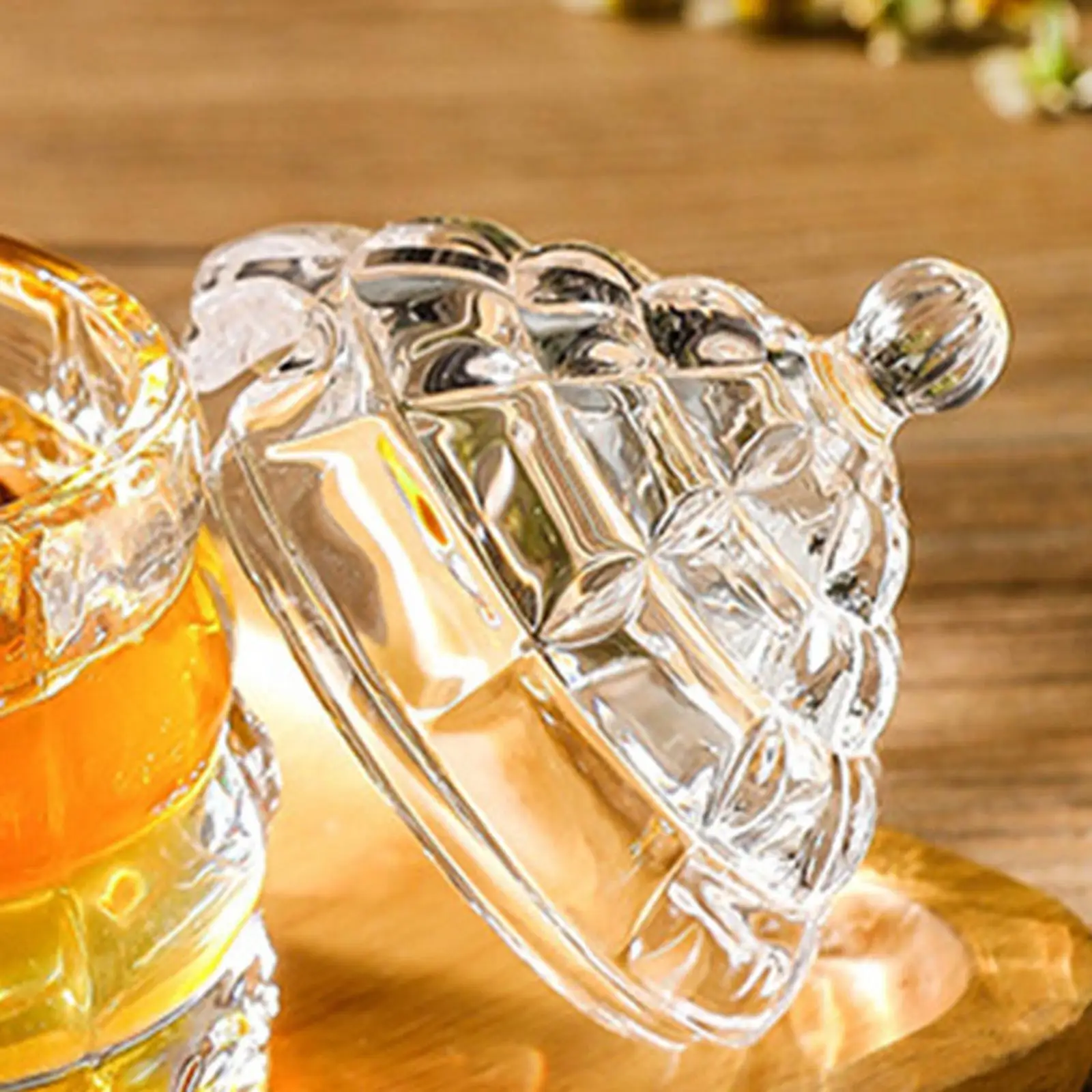 Beautiful Glass Honey Jar Sealed 10 Onces Honey Dispenser for Home Kitchen