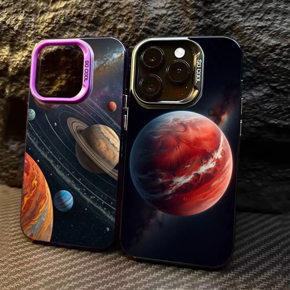 

Planet Wallpaper Phone Case For iPhone 17,16,15,14,13,12,11,Pro Max,Plus black Candy Silver Cover
