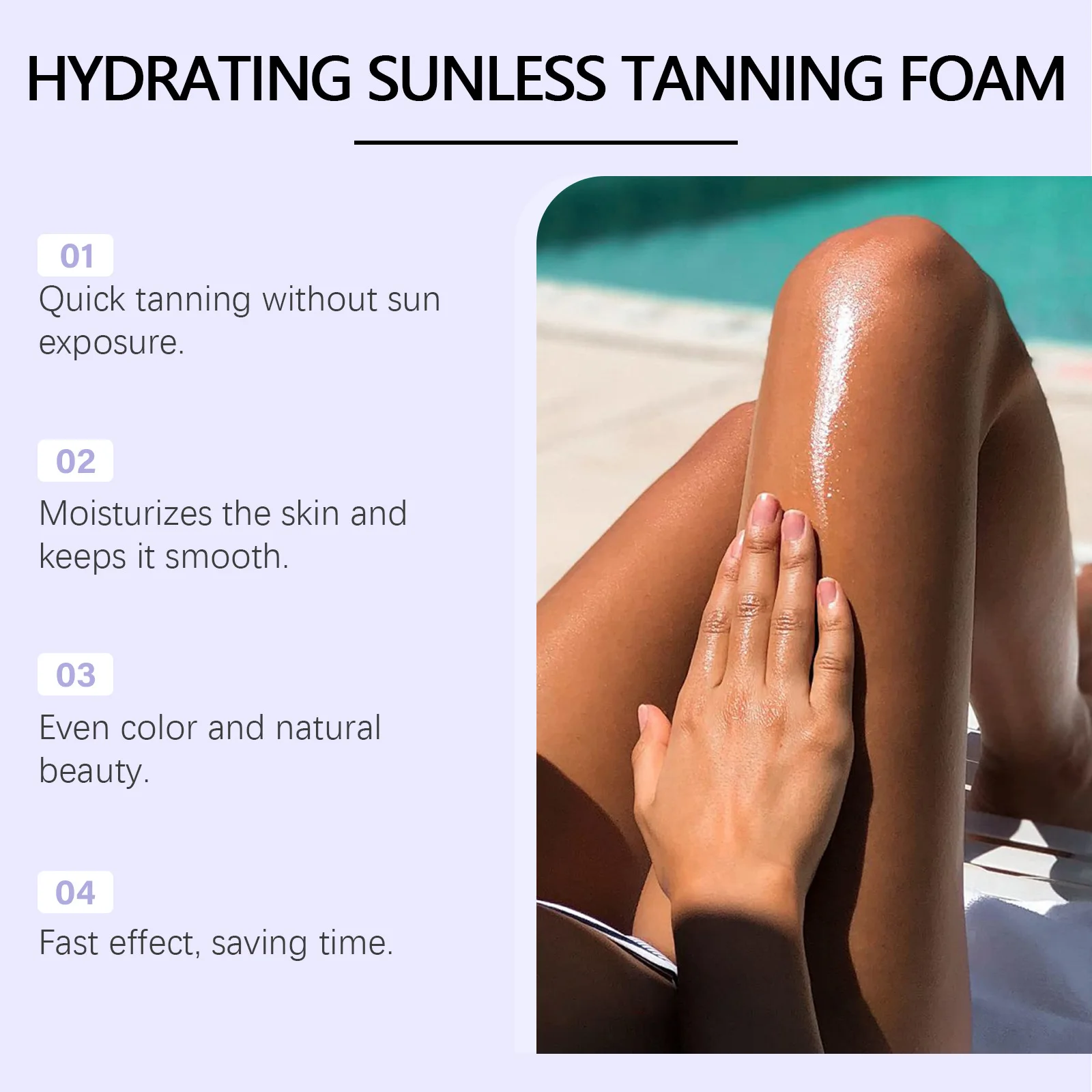 

Body Self Tanning Mousse Indoor Sunless Tan Lasting Natural Bronze Brown Hydrate Skin Full Body Use Quickly Tanning Cream 120ml