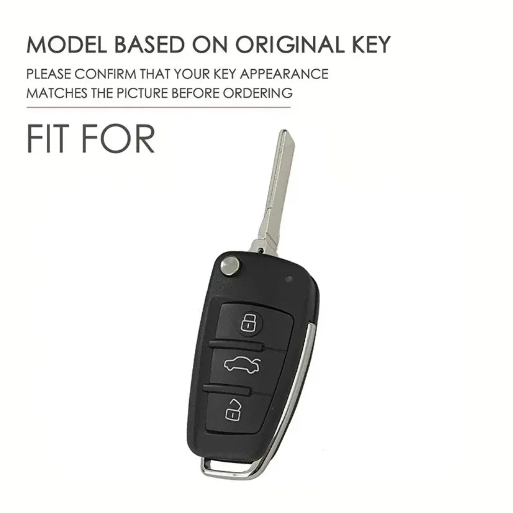 Silicone Key Case Cover Shell for Audi A4 B7 A6 C6 4f 8v A3 8p A1 A3 Accessories Auto Remote Key Holder 3 Button Jacket view 6
