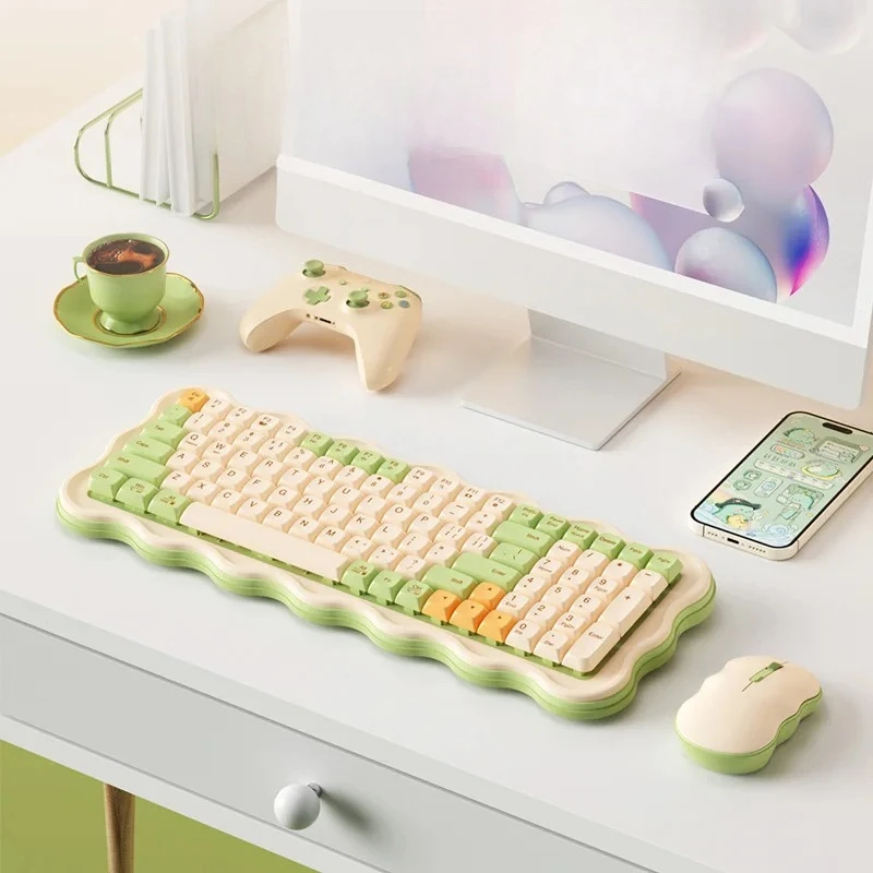 

Беспроводная клавиатура и мышь, 98 клавиш, клавиатура 2,4G, эргономичный дизайн, бесшумная клавиатура для портативного компьютера, длительный срок службы батареи