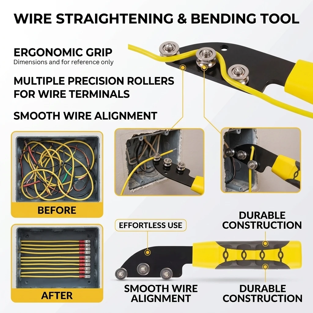 Electrical Cabinet Wire Straightener Terminal Alignment Tool Alloy Steel Pliers for Home Circuit Installation Durable Gear