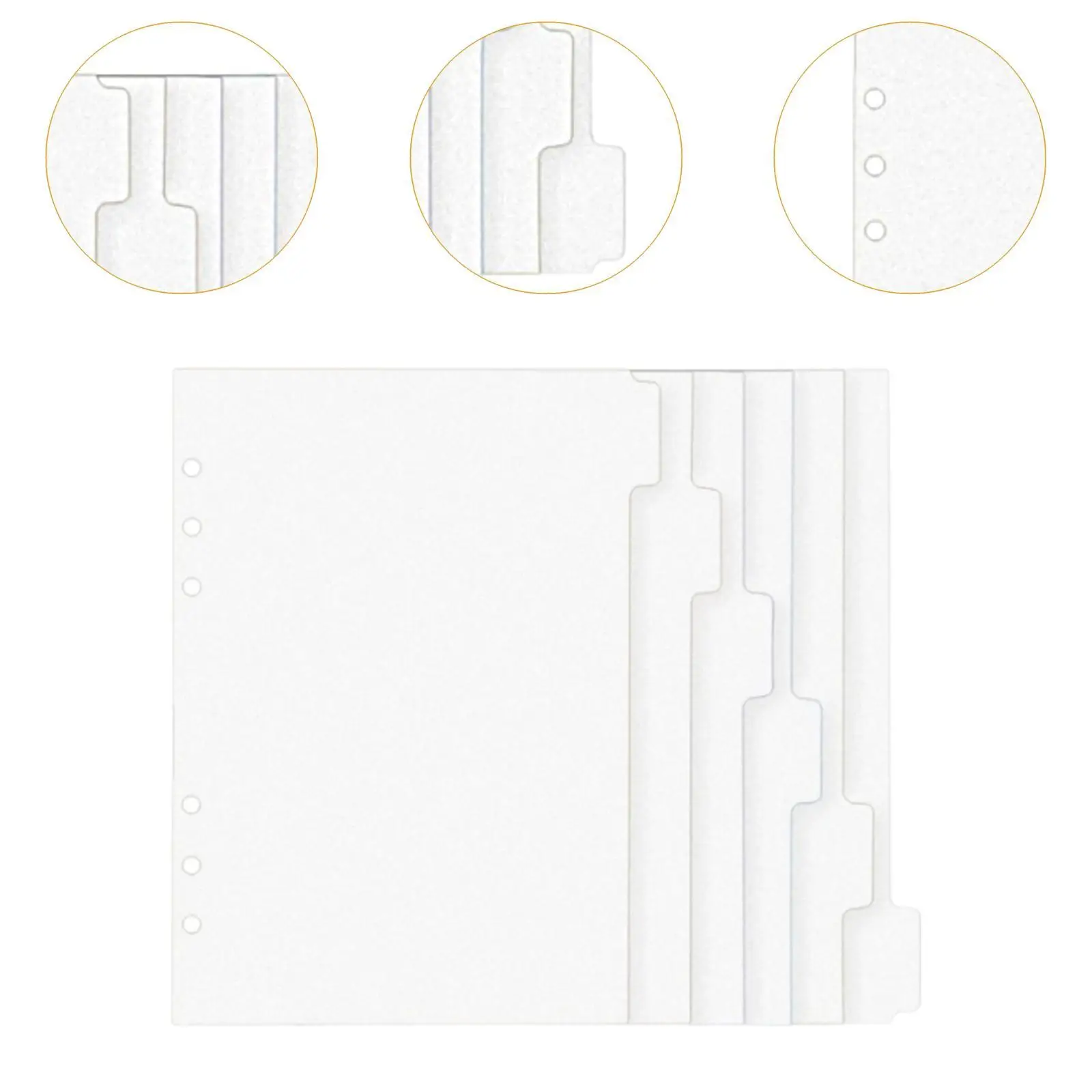 6 Sheets Binder Painting Pocket Notebook Dividers for School Students Home