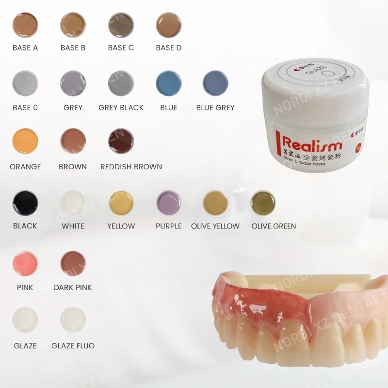 Dental Lab Realism Glaze Paste 5g/Bottle Dental Zirconia Porcelain Powder Glaze Fluo Ceramics Stains Dentistry Materials