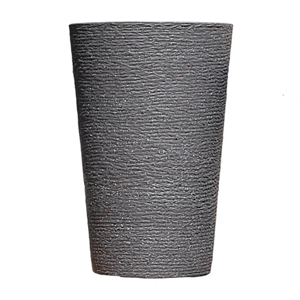 Modern Resin Flower Pot with Textured Surface Tall Round Planter for Indoor Outdoor Plants Tall Round Stone-look for Indoor