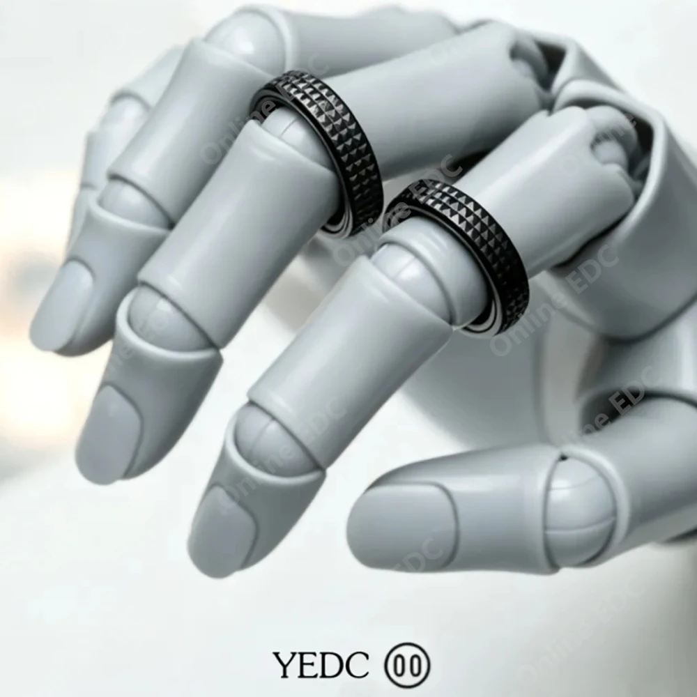 YEDC ZHUANYUN Ring Spinner Zirconium Limited Edition Stress Relief Toy Fashion Accessories Ring Anxiety Relief Gadget Fidget Toy