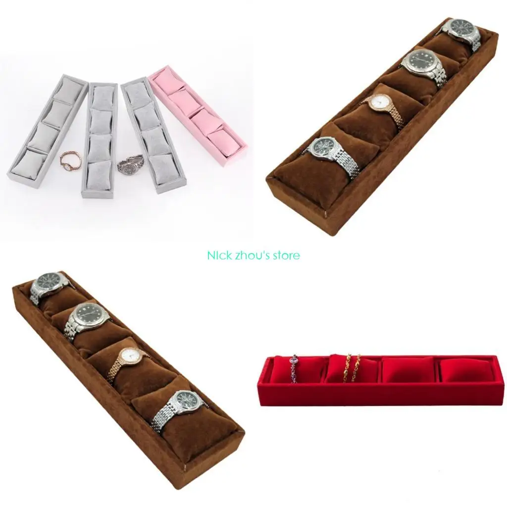 

E15E Watch Display Box Bracelet Display with Pillow Tray Watch Case for Watch Bangle