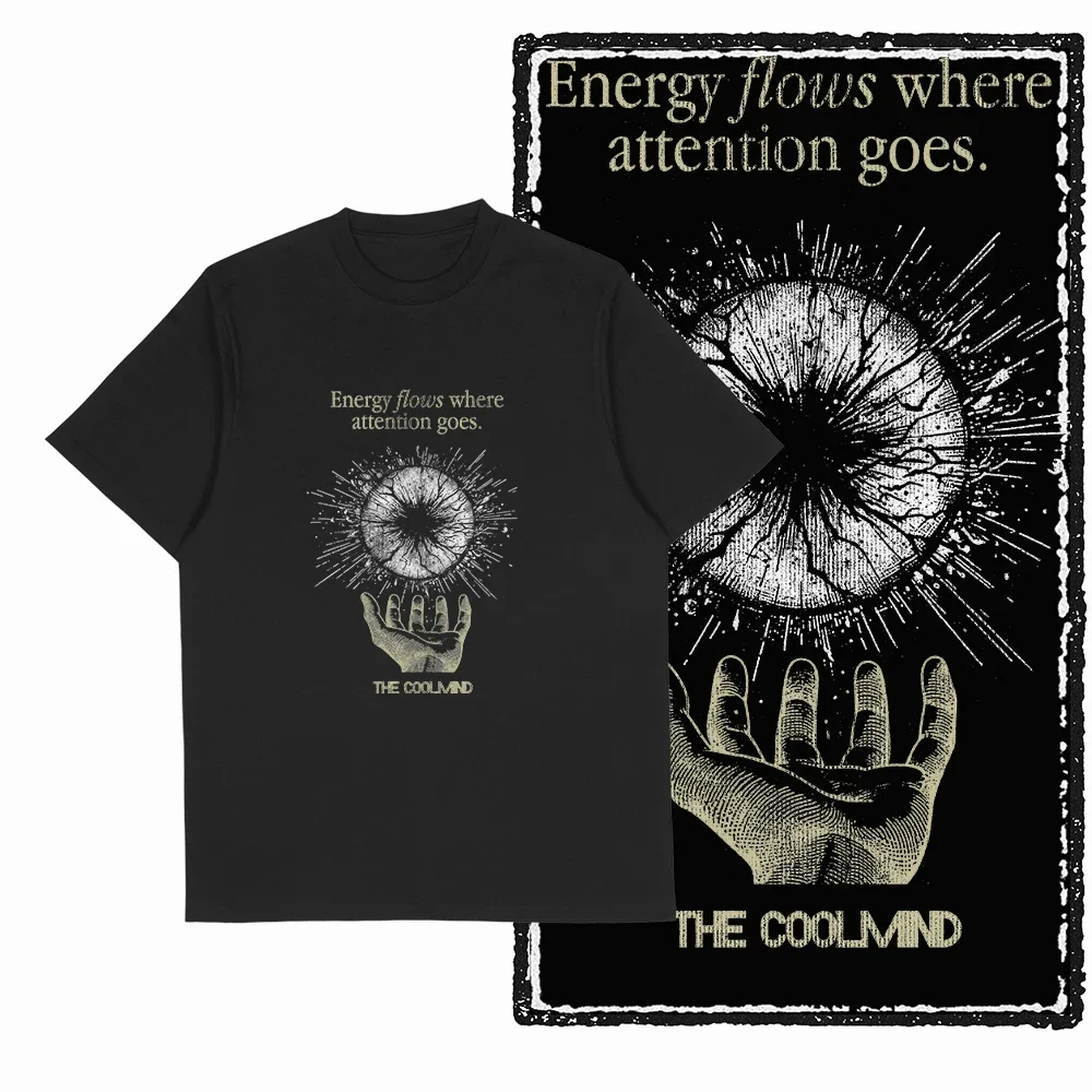 

Coolmind X0075 Energy Focus Cosmic Focus graphic tee cotton exclusive men tshirt streetwear t shirt for men tee shirt