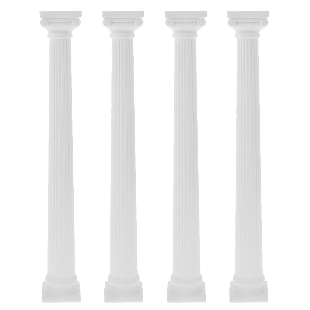 4 Pcs Roman Column Model Greek Statue Columns Pedestals Prop White Pillar Sand Table Decor Weddings Pillars Mini Photo