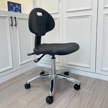 In hoogte verstelbare industriële polyurethaan tekenkruk met draaibare zitting Kantelbediening Polyurethaan stoel voor ronden Fabrieksgebieden