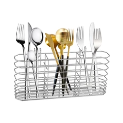 Stainless Steel Kitchen Cutlery Hanging Basket Rustproof Hollow Out Drying Basket Knife Fork Spoon Quick Drying Drainage Rack