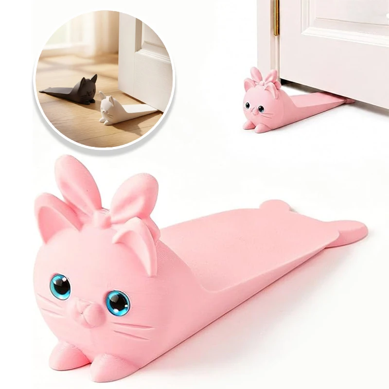 Cute Cat Door Stopper, 3D Printed Door Wedge Stopper for Bottom of Door, Non-Slip Door Holder, Decorative Stop for Bedroom