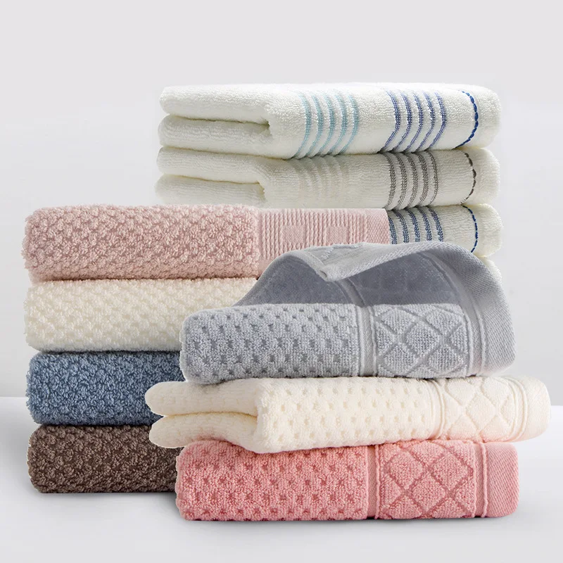 

3pcs 32x72cm Towel 100% Cotton Solid Color Face Towel Super Soft Honeycomb Adult Cotton Towel Hotel Home Towel