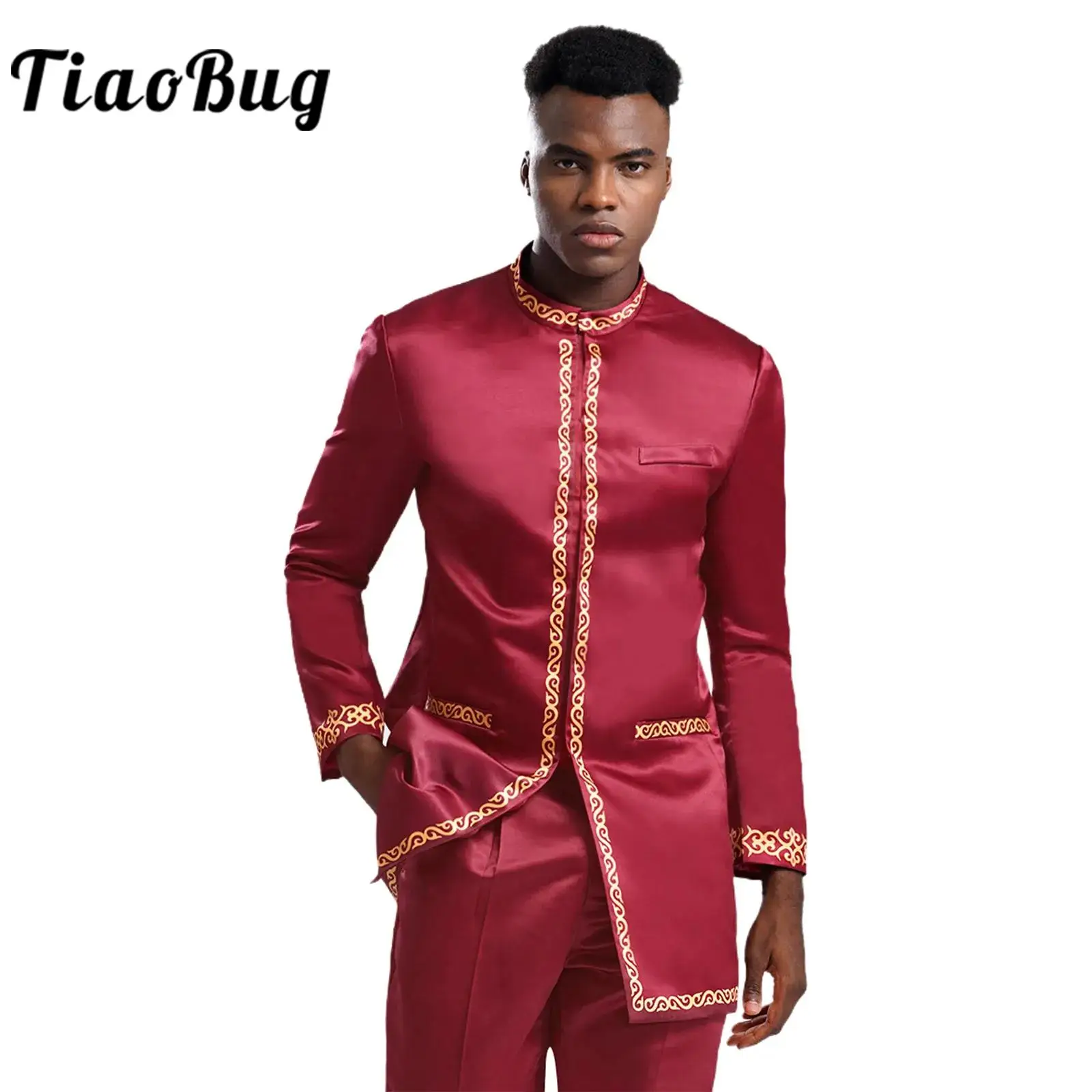 Men Suits Jacket African Clothing Long Sleeve Dress Coats Outerwear Evening Jackets for Wedding Party Gala Church Formal Coats