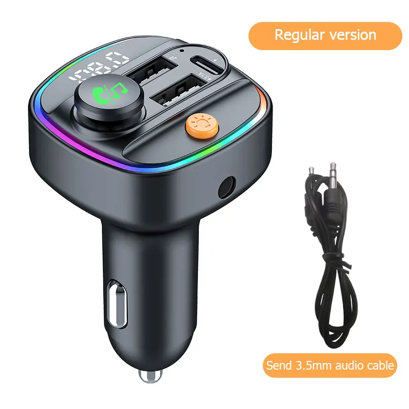 Bluetooth 5.4 Fm-zender Handsfree Auto AUX Radio Modulator MP3 Speler met 22.5W & PD30W Snel Opladen adapter Auto Accessoires
