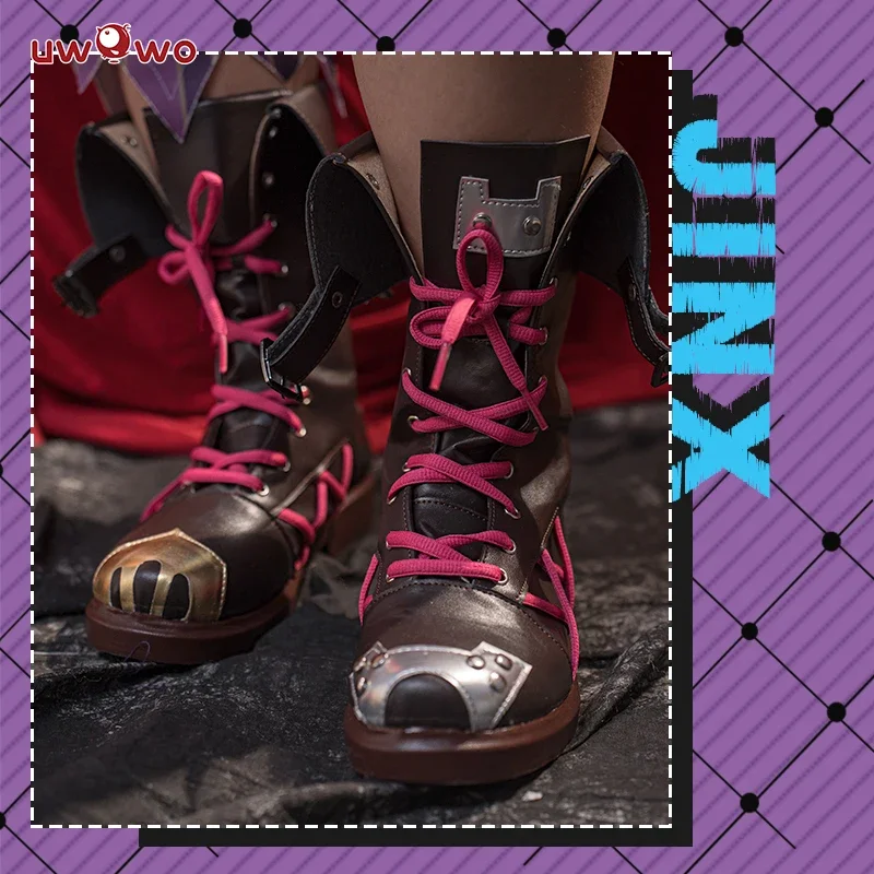 UWOWO Game League of Legends Cosplay LOL Cos Jinx Cosplay Shoes LOL Arcane Young Ver Jinx Shoes@0Z*