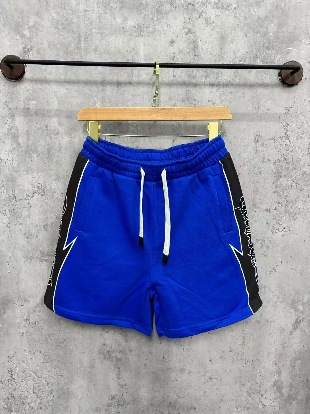 High-Quality New Style Hd Printed Shorts Made of Pure Cotton Terry Material with Patchwork Prints, Loose Casual Sports Shorts, High Street Niche Fashion