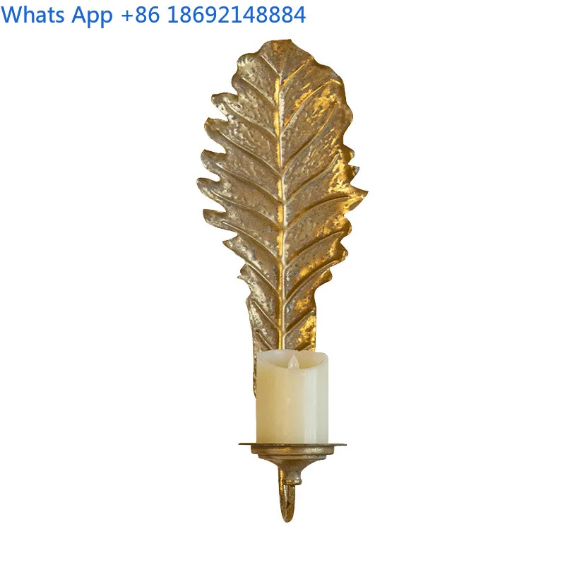 Vintage Distressed Wall Candle Holder Decor Christmas Theme Photo Prop French Metal Wall Ornament Craft