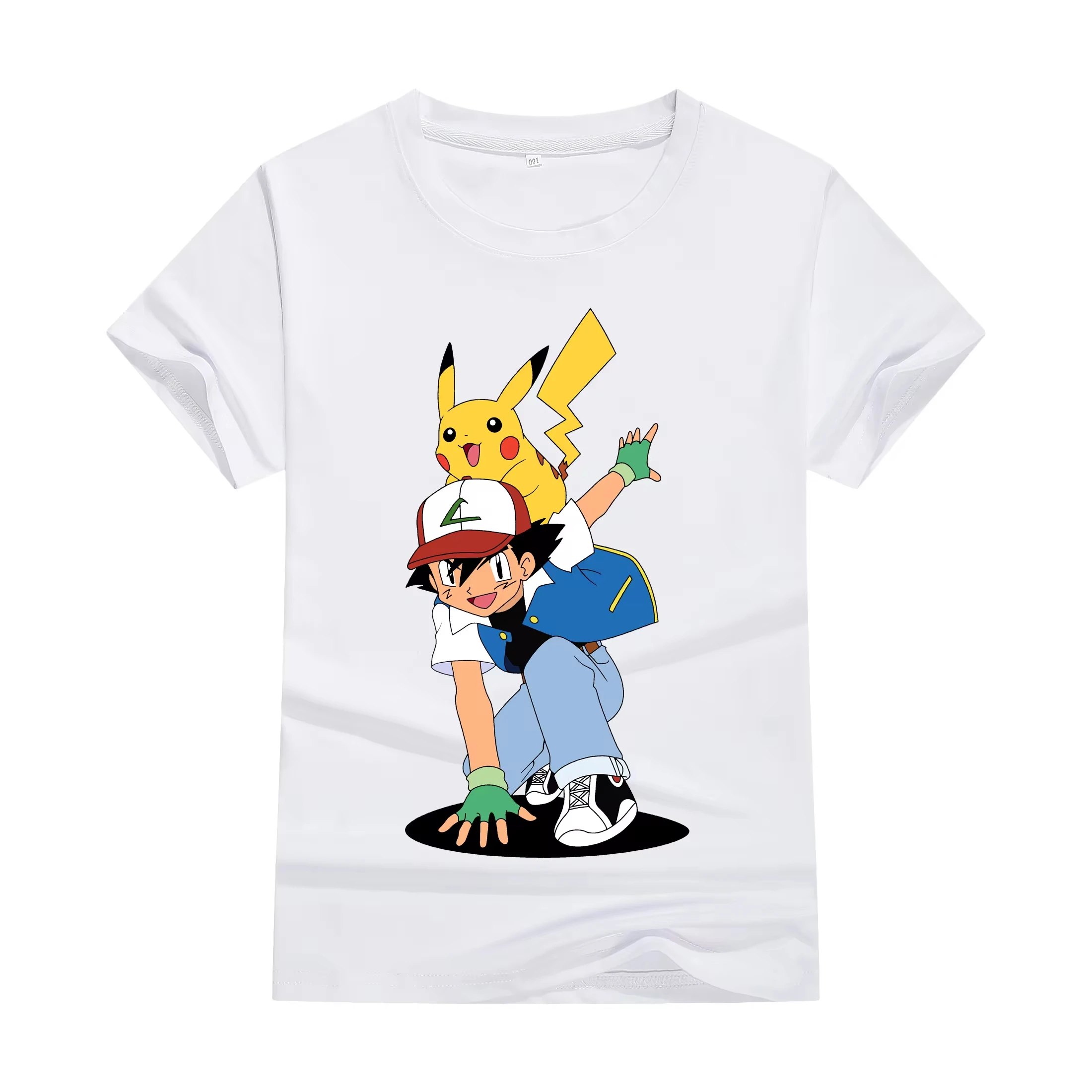 Pokemon Kids T-shirts 1-8Years Boys Girls Pikachu Summer Children Cotton Short Sleeve Cartoon Costume Fashion Casual Clothes