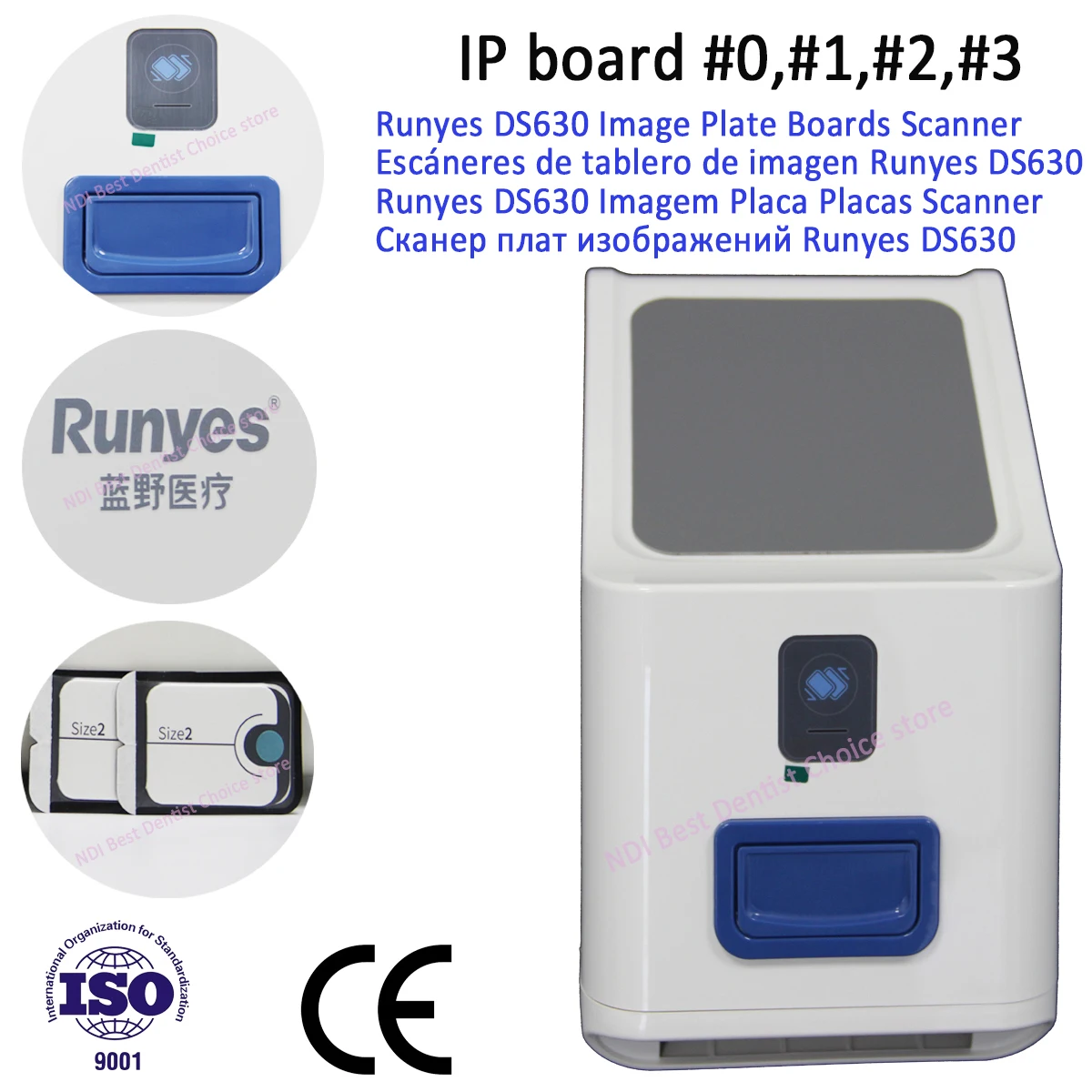 New Runyes DS630 Digital Imaging Plate Scanner Dental Intraoral Scanner X-ray Film Scanner Plate Size#2 #3 for Dental IP Scanner