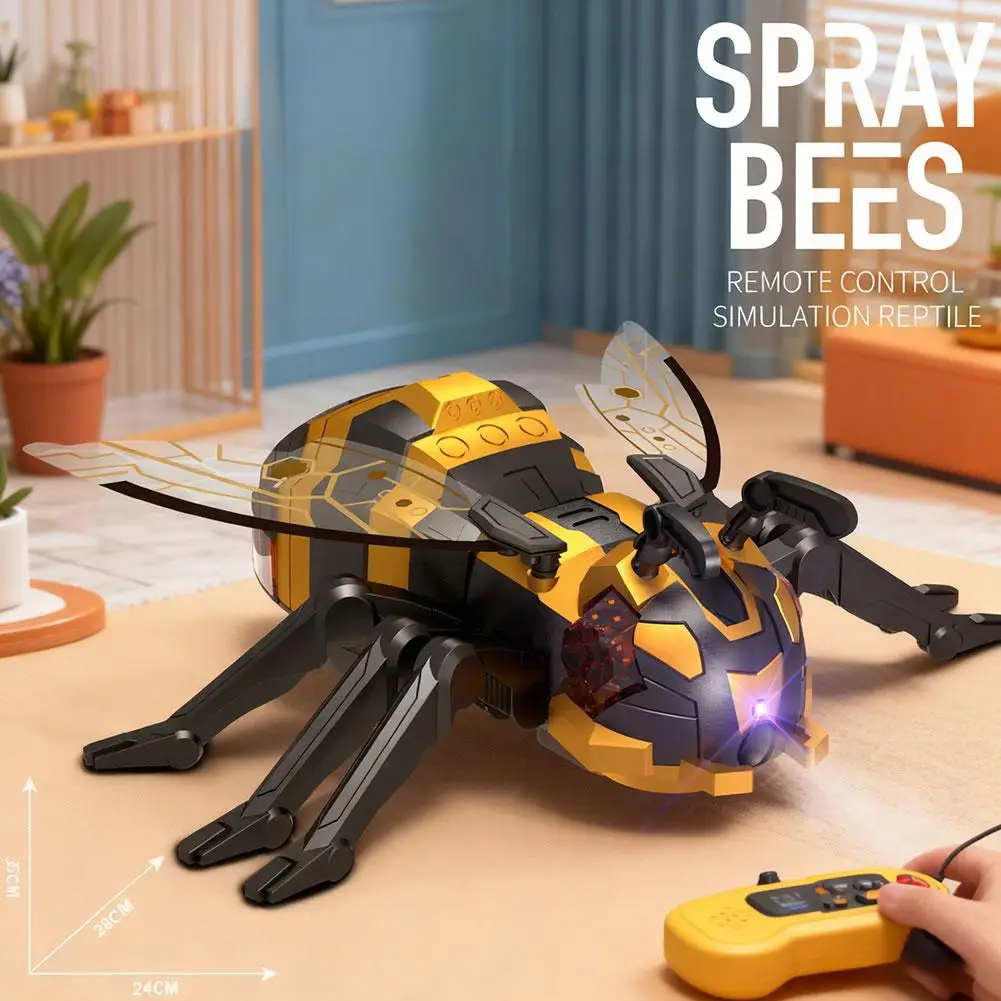 Zdalnie sterowana ważka, pająk i pszczoła, zabawka RC, robot pająk, zabawki-pająki sterowane pilotem z funkcją rozpylania/wyświetlania świateł/muzyki, prezenty, zabawka.